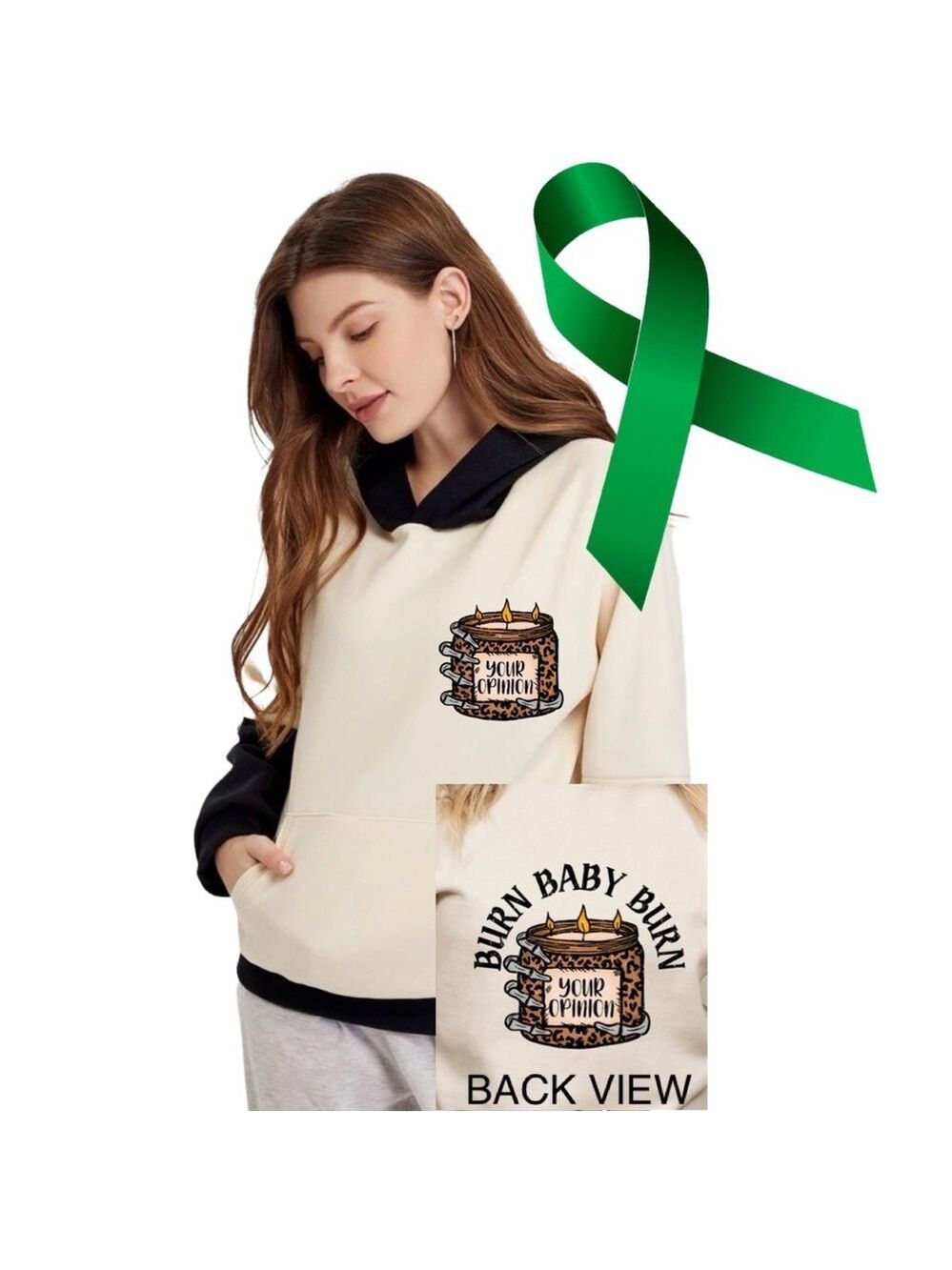 Your opinion can burn graphic hoodie sweatshirt pullover oversized medium